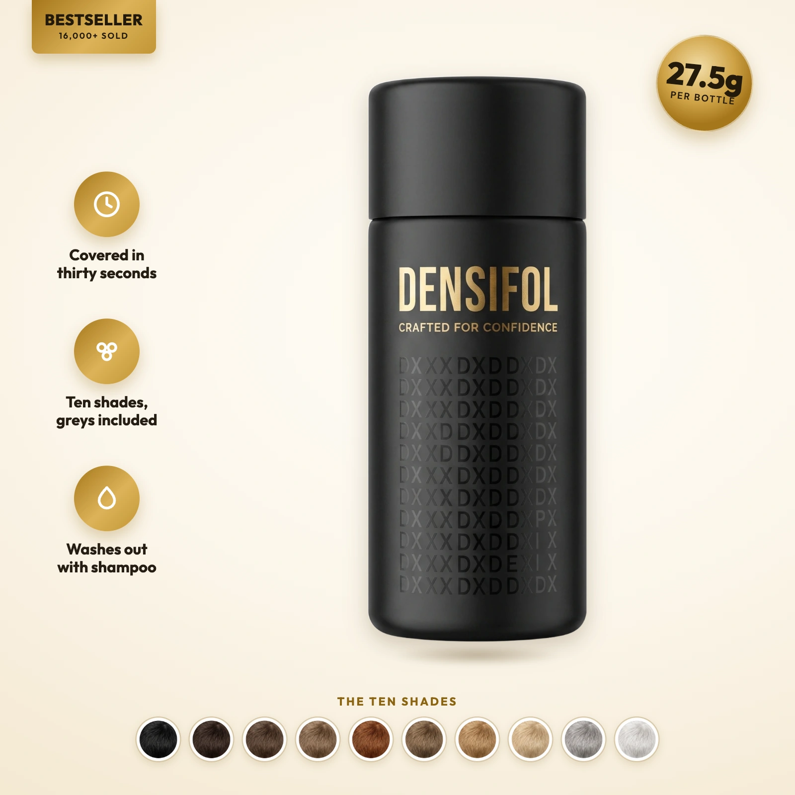 Densifol keratin hair fibres