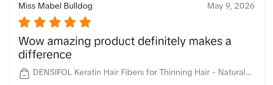 Verified Densifol customer review