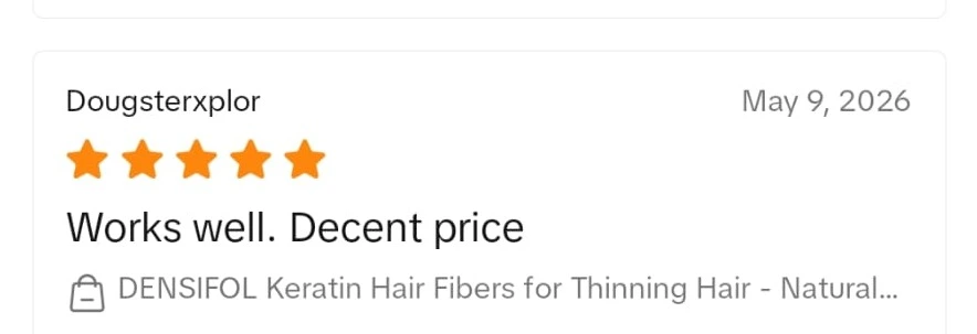 Verified Densifol customer review